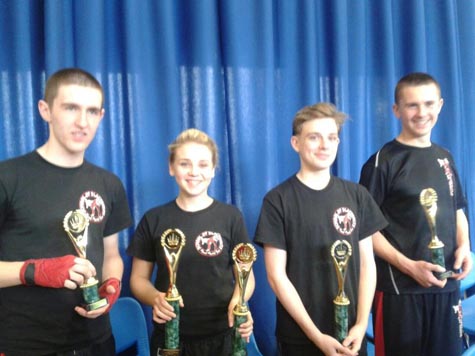 Winners in the light continuous kickboxing tournament